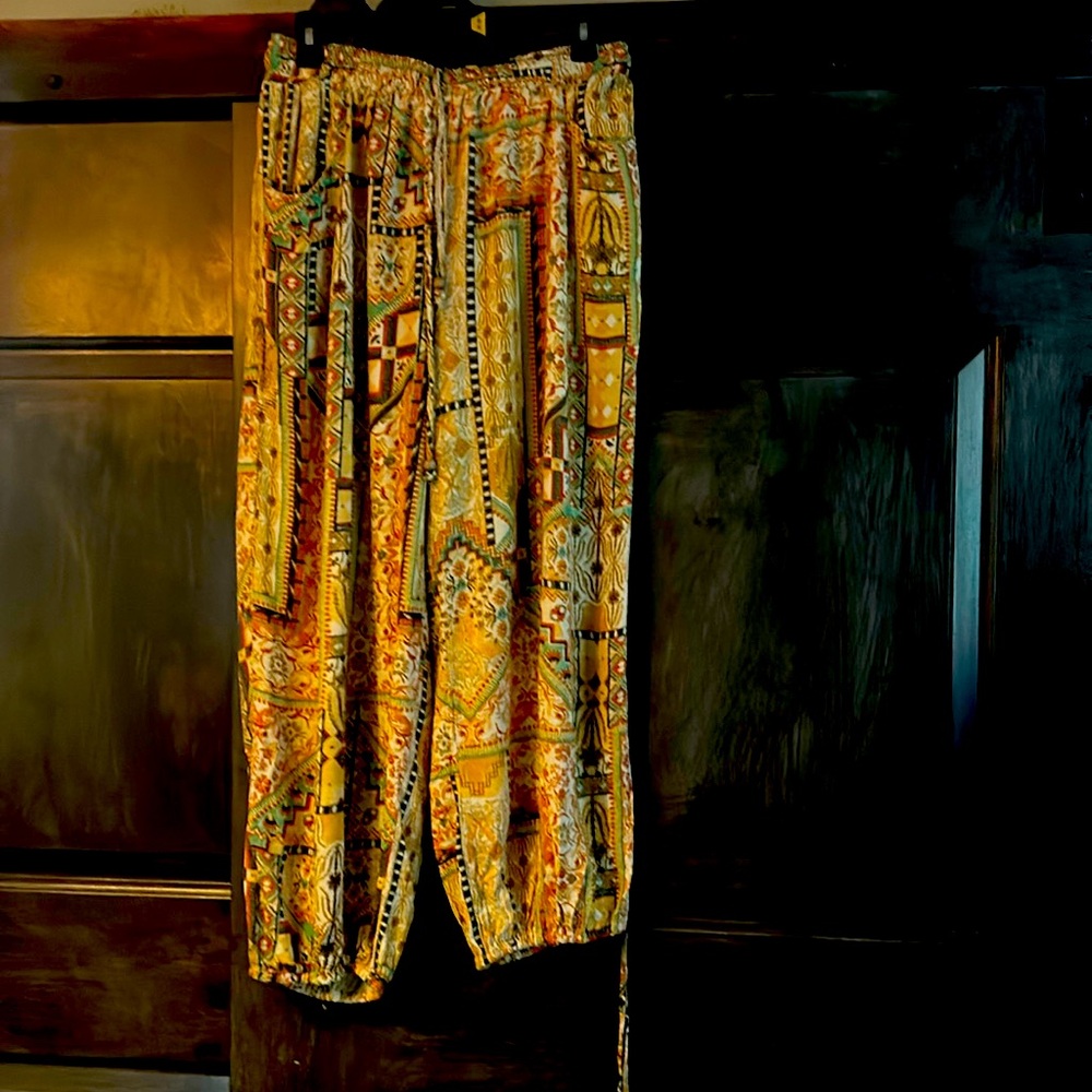 Boho harem pants.
